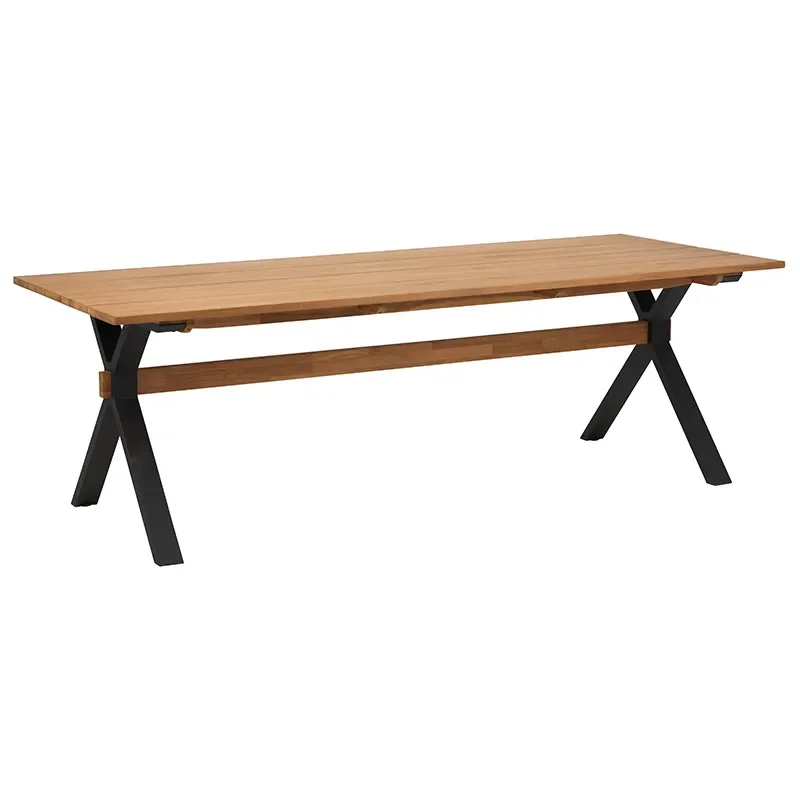 Mark dining table 95x230 cm black / teak