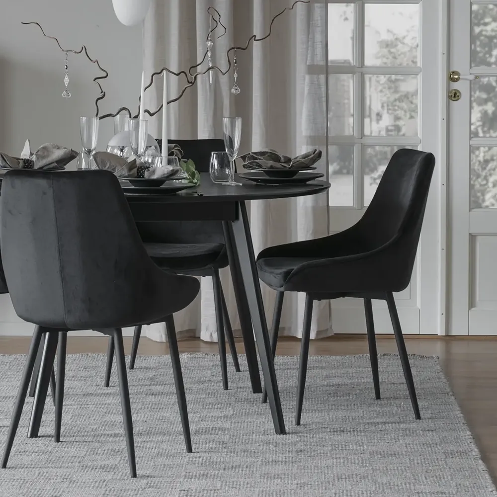 Sierra dining chair black velvet