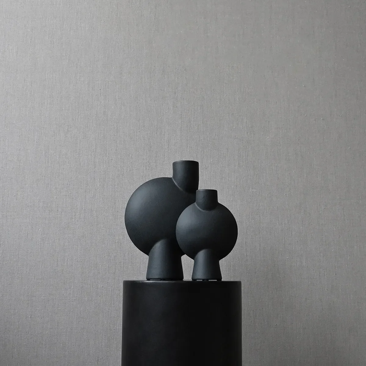 Hand-painted Vase Sphere Bubl Mini Black H19 cm