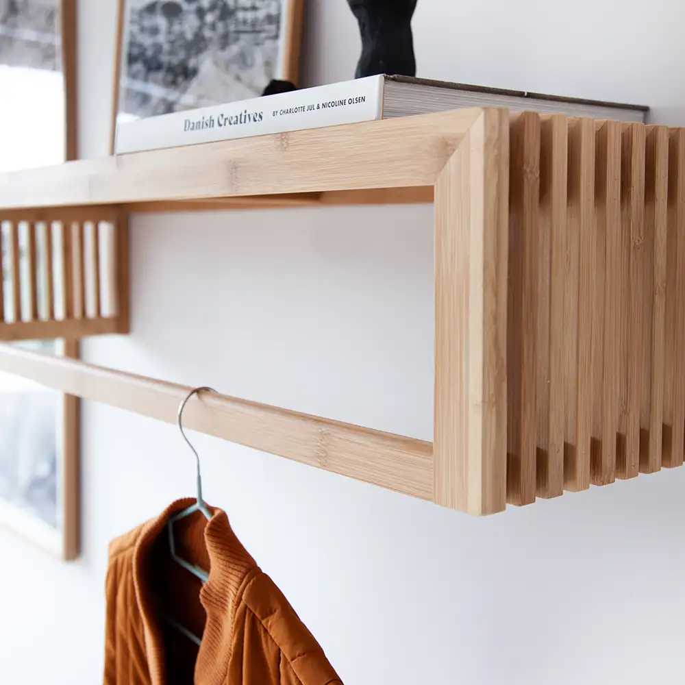 Rib Hat Rack 95 cm Bamboo