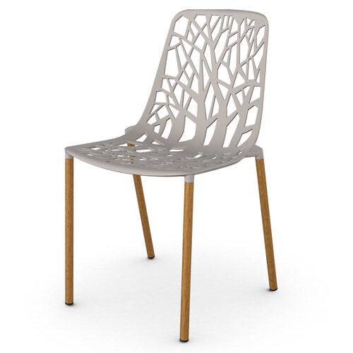 Forest dining chair with Iroko upholstered legs Powder Grey