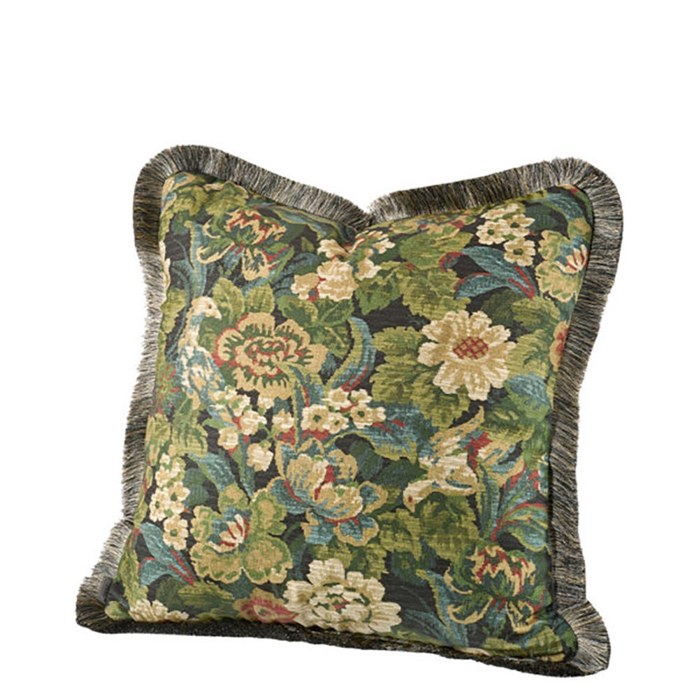 Ebonleaf Flower cushion cover with fringe edge - 50x50 cm