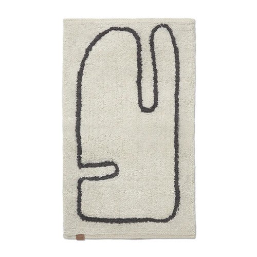 Washable Bath Mat in Organic Cotton Off-white/Coffee