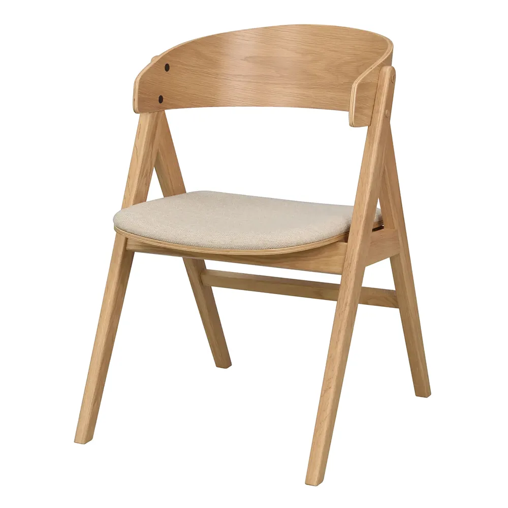 Waterton dining chair with armrests oak/beige fabric