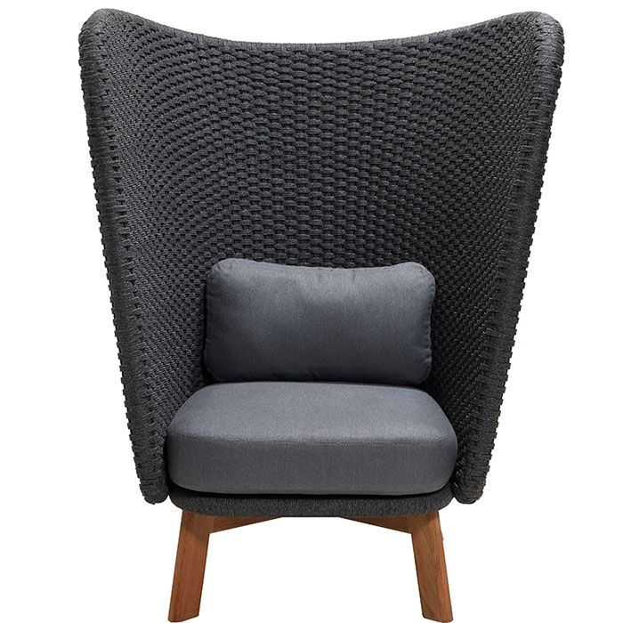 Peacock Wing Armchair Dark Grey Incl. Cushions