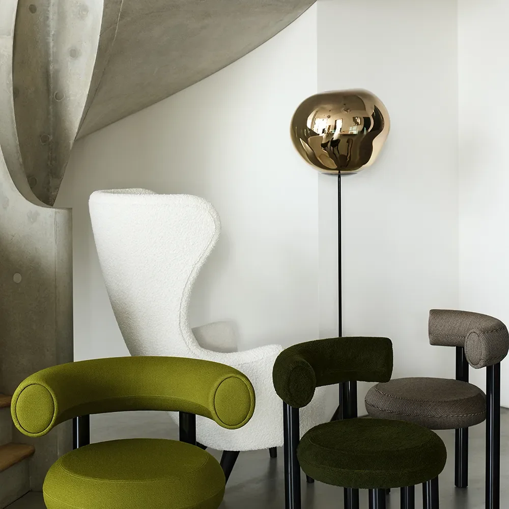 Melt Cone Slim Floor lamp Gold LED