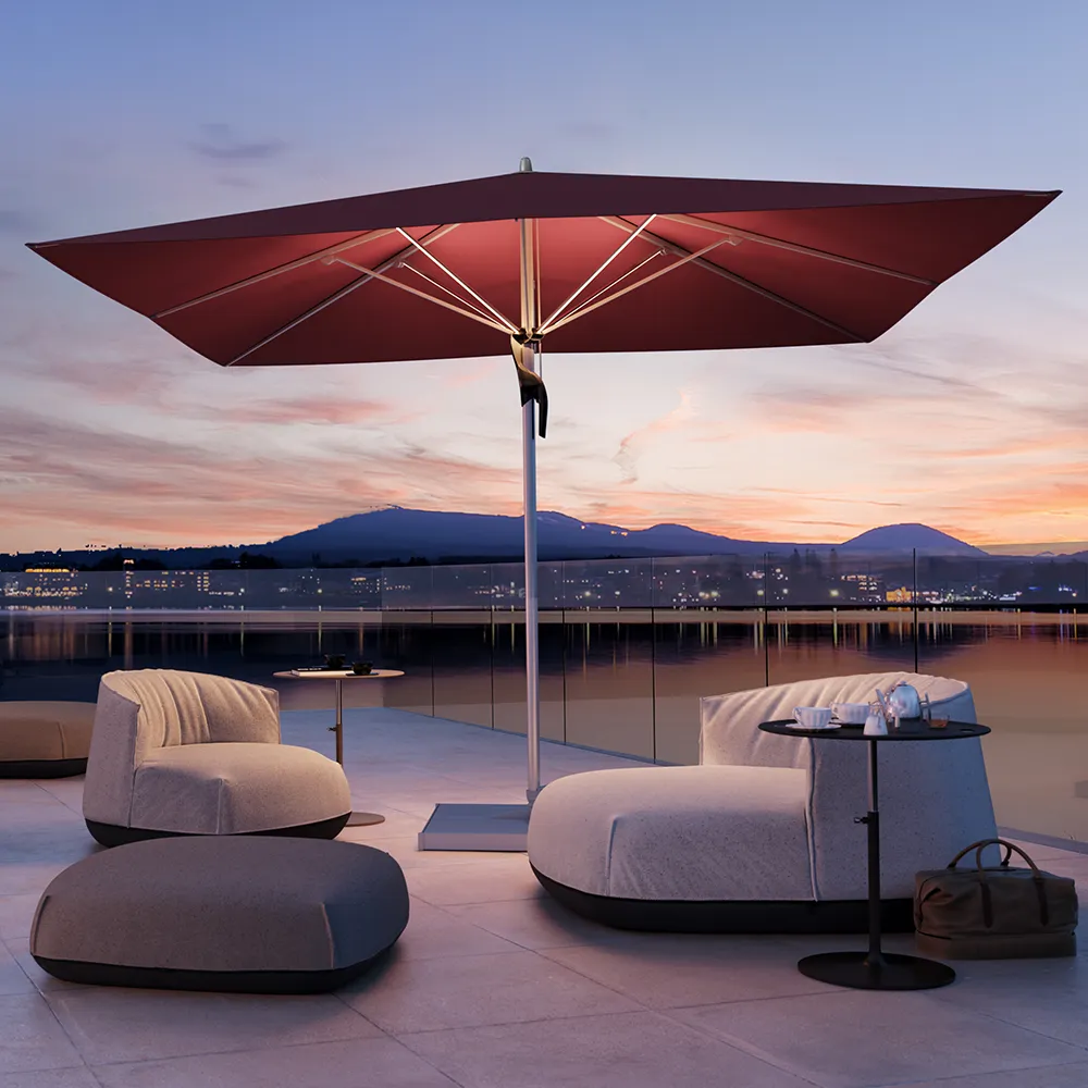 Fortello LED 400x300 cm parasol alu Cat.2 158 Off white