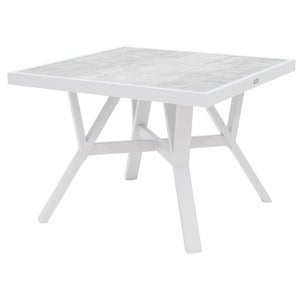 Samvaro table  90x90 cm includes glass plate White / Light Grey