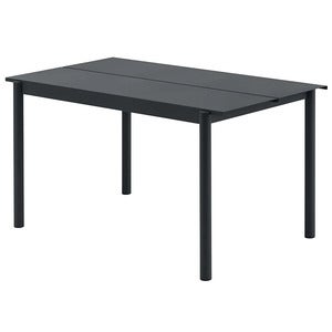 Linear Steel Dining table 140X75 cm Anthracite Black 