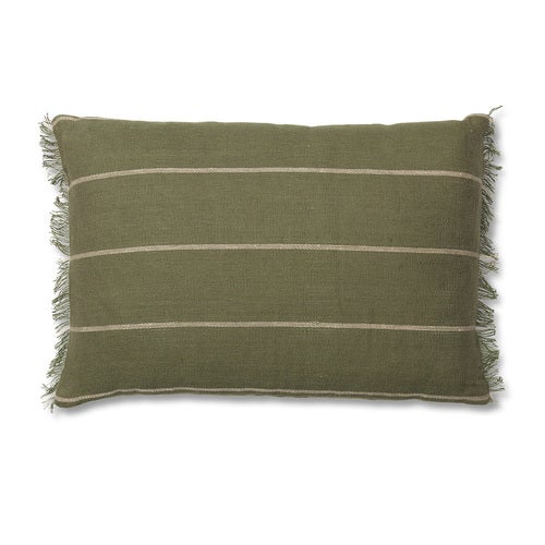 Calm Pillowcase 60x40- Olive/Off-white
