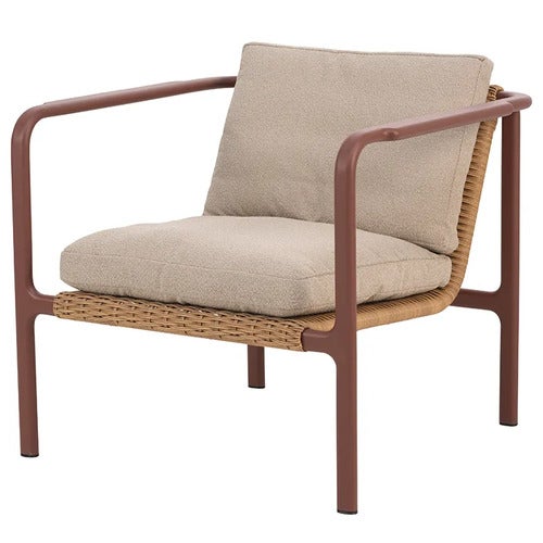 Motty armchair Zin Red / Teddy Beige