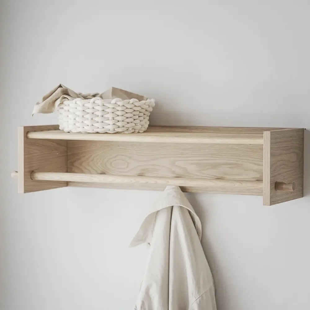 Hillmond hat rack 80x28 cm white pigmented oak