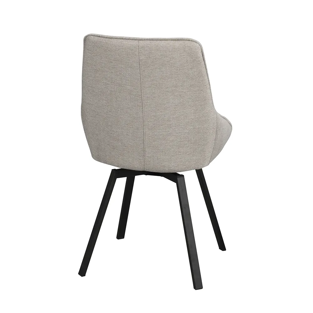 Alison dining chair beige fabric/black metal legs