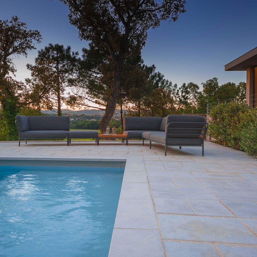 Level end cap left grey aluminium