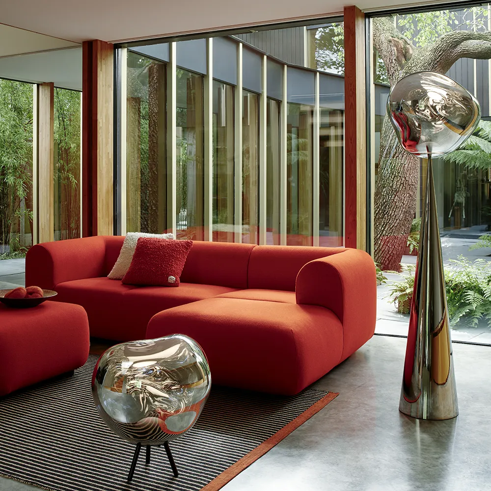 Melt Portable Large floor lamp Silver LED