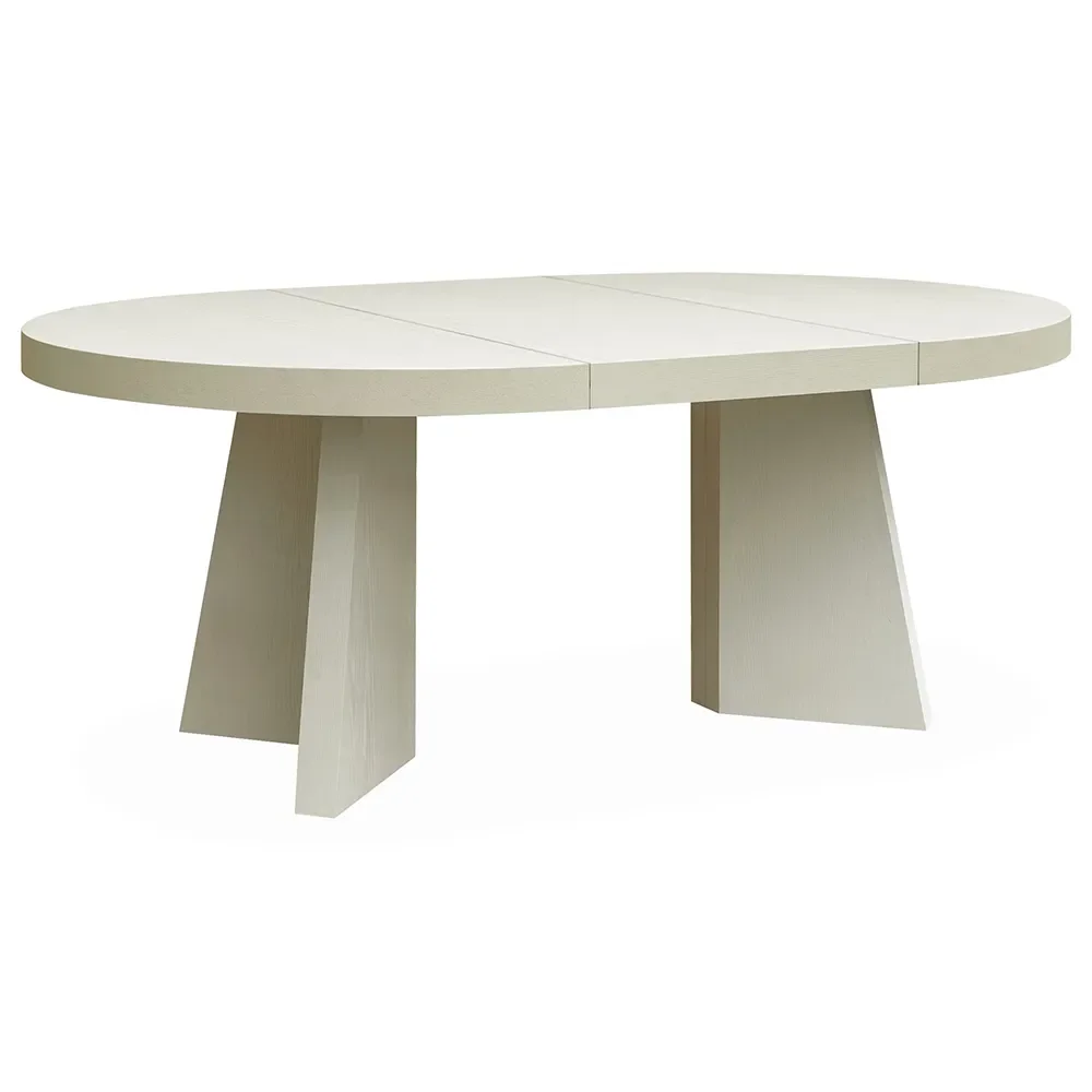 TRENT divisible dining table 130-150x130 cm-Ivory mist