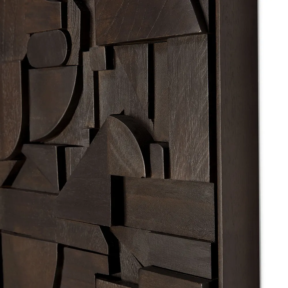 Bricks Wall art 100x100 cm Brown