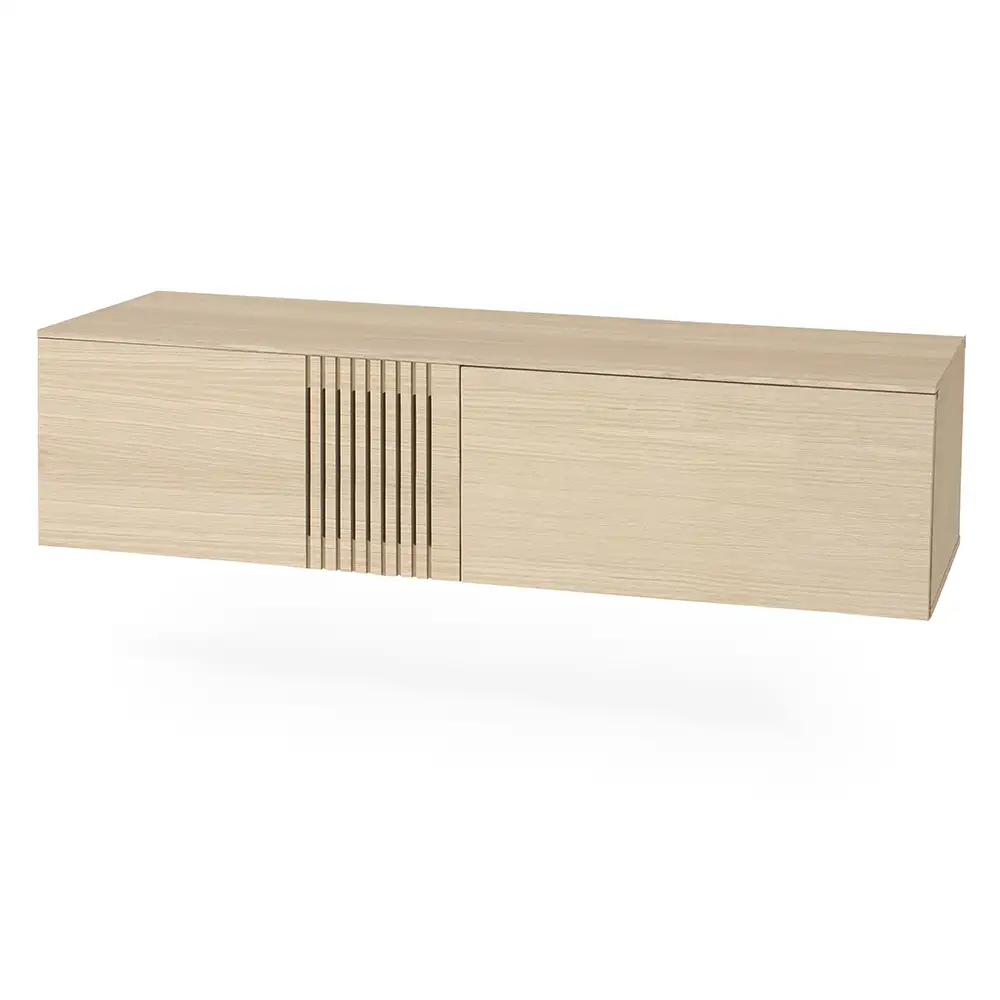 Joel Media bench 120 cm white oiled oak
