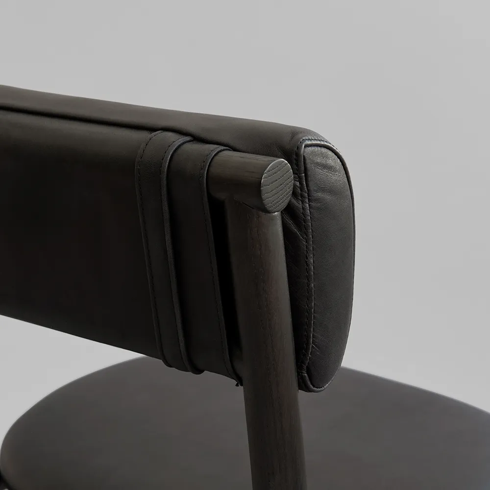 Nama Dining Chair - Coffee Black, Aniline leather black