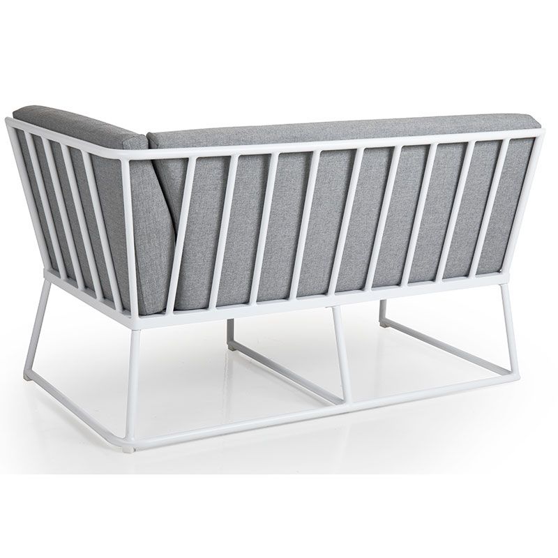 Vence 2-seater end unit left white/grey