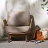 Lily armchair  Twist straw / Plush wheat / teak