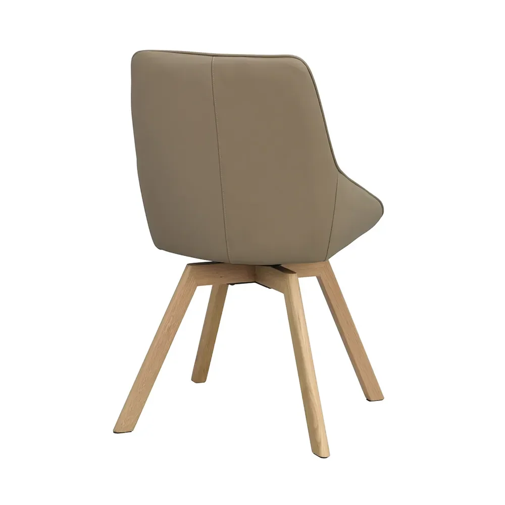 Alison dining chair beige leather/oak legs