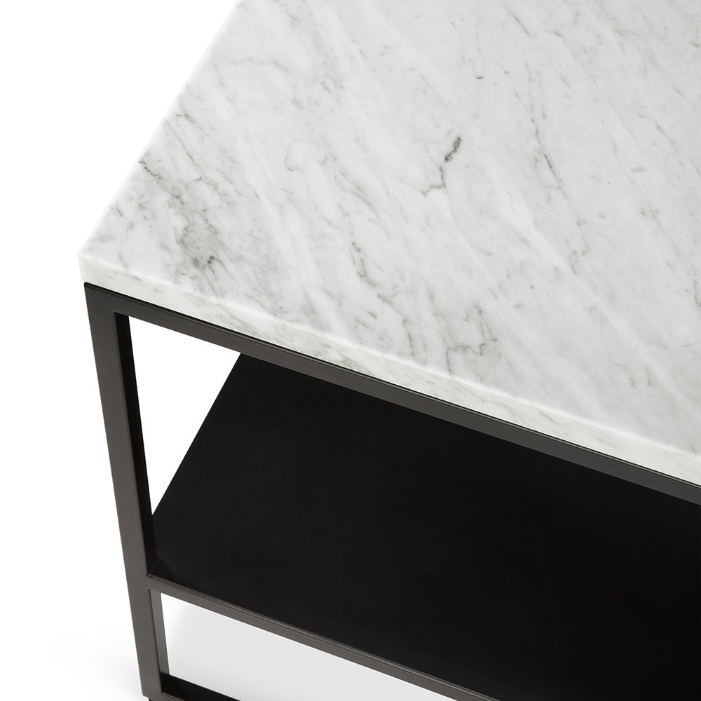 Stone Side table White Carrara