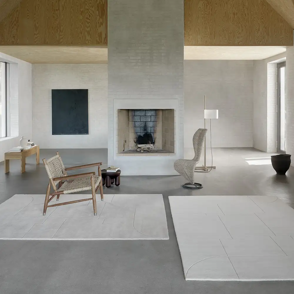 Geometric Maze White 170x240 carpet 