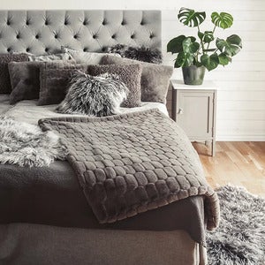 Fluffy Cushion Cover 45x45 cm Grey