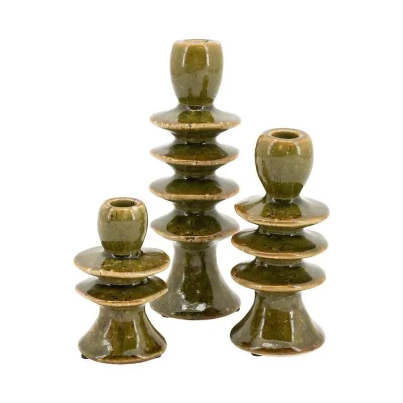 Cimba (set of 3) 7,5x11,8 cm Earthenware Green