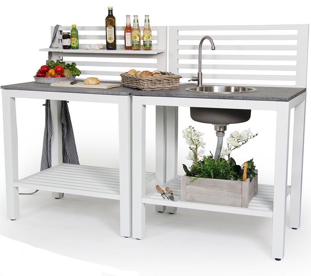 Bellac outdoor kitchen corner piece white