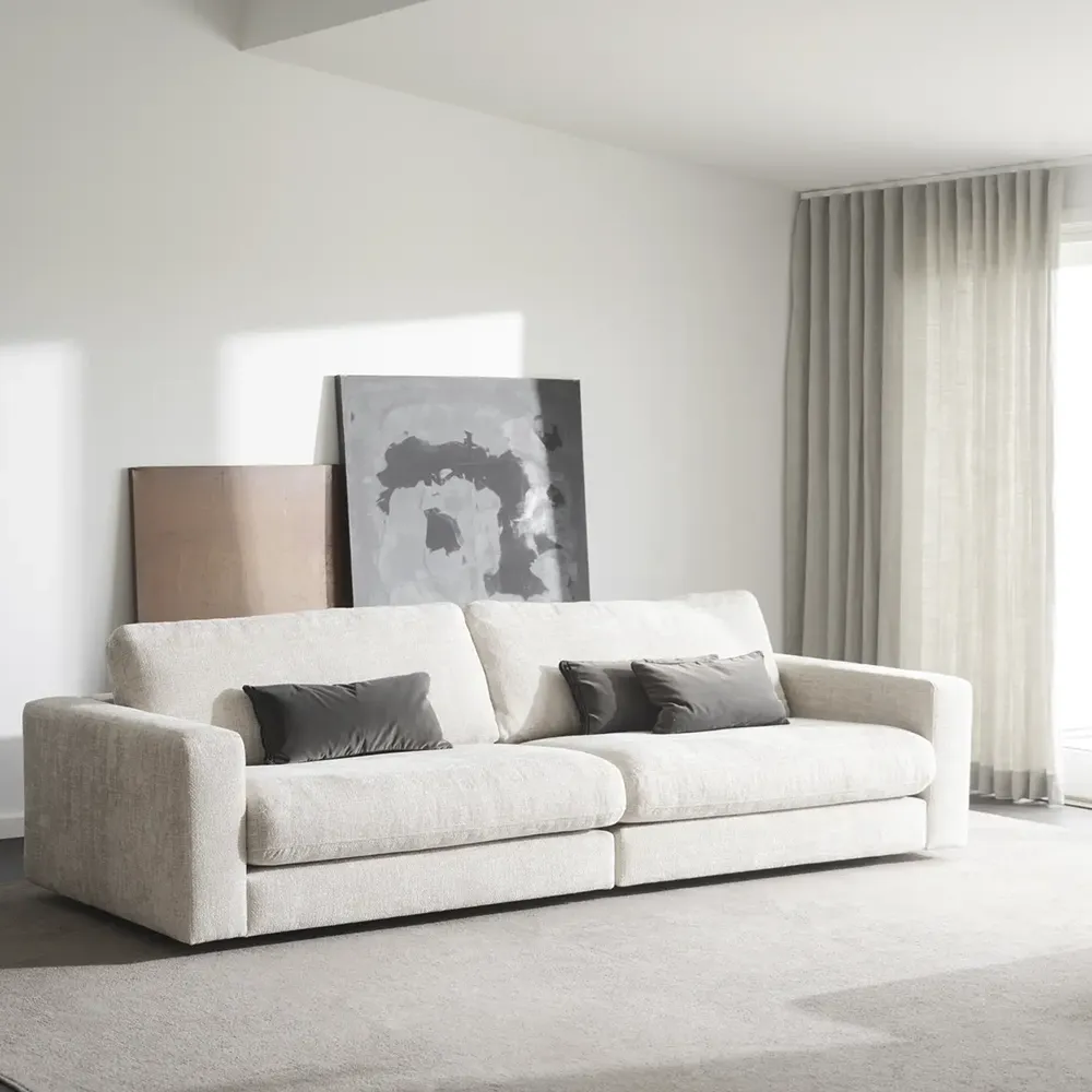 Duncan 1.5-seater armrest right fabric Robin light grey