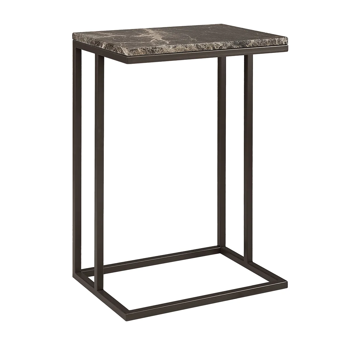 Marble Side Table Taro Wide Ash brown