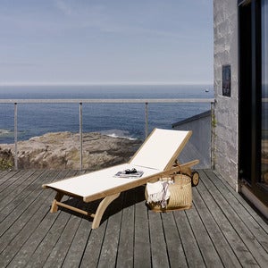 Columbus Sunbed Teak / White