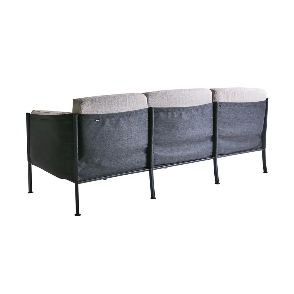 DELUX Sofa - Teddy Beige/ Black