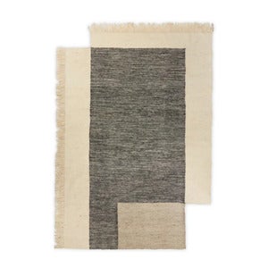 Counter Hand-woven Wool Rug 200x300 cm - Charcoal/Off-white