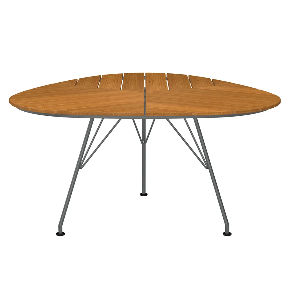 Leaf dining table 146x146 cm aluminium/bamboo