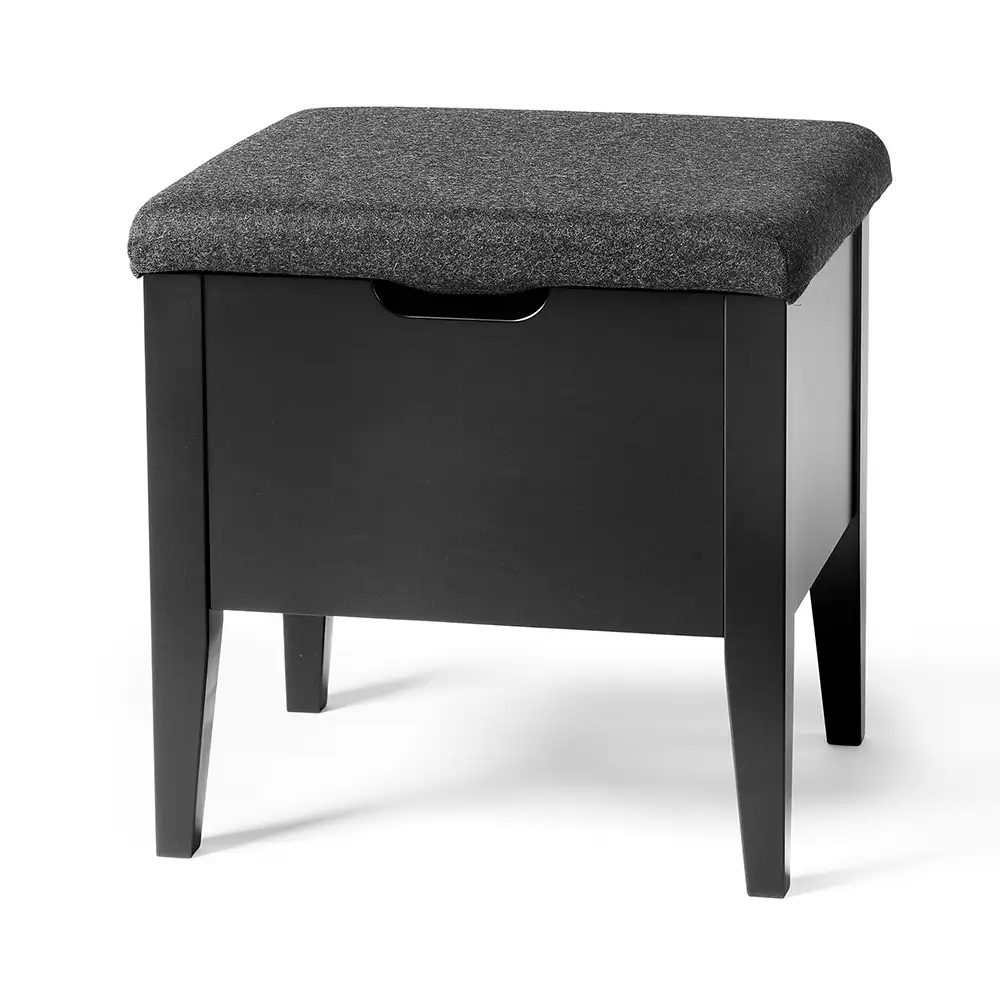 Klinte bench 45 cm black with wool fabric
