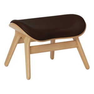 A Conversation Piece Ottoman Footstool Oak/Umage Leather Brown