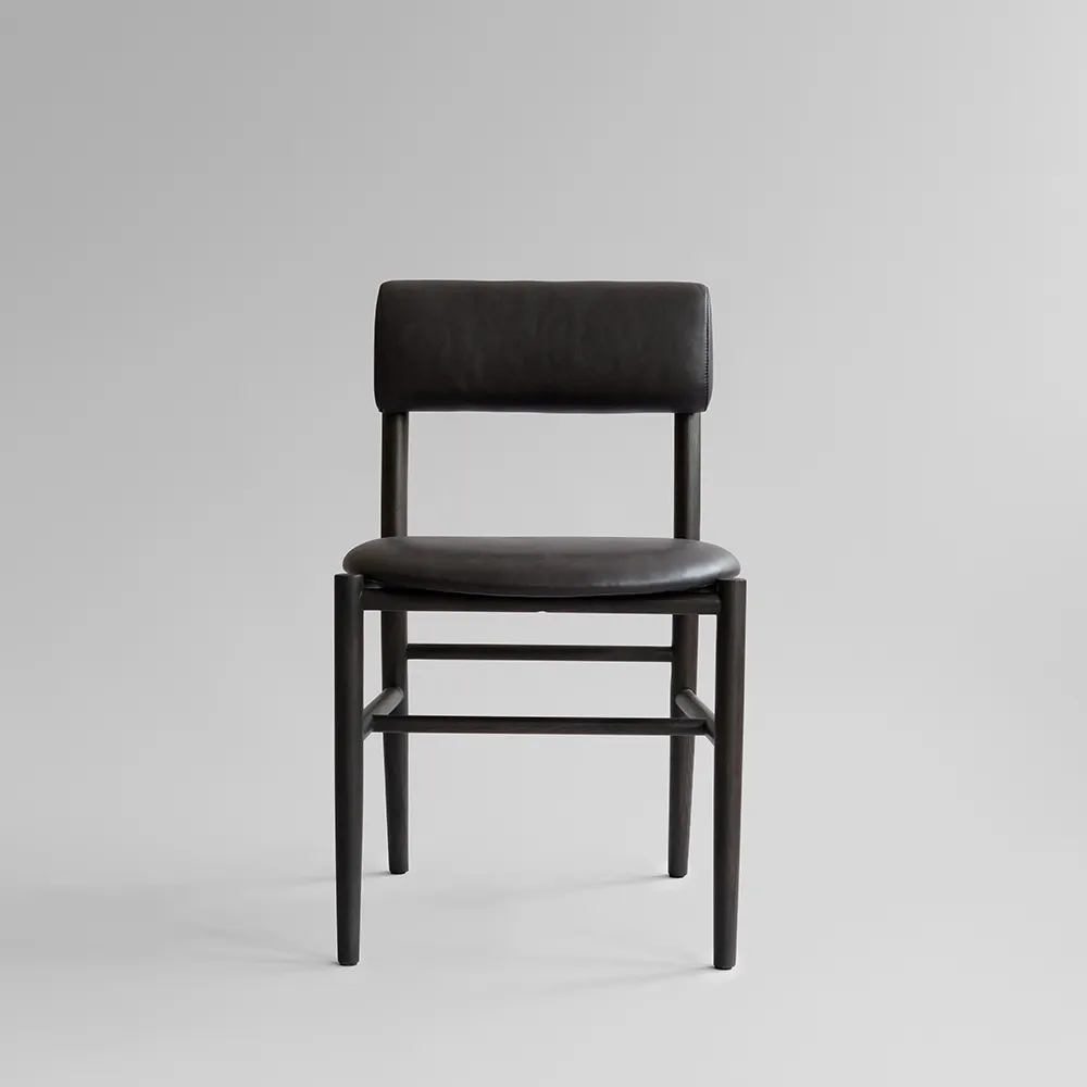 Nama Dining Chair - Coffee Black, Aniline leather black