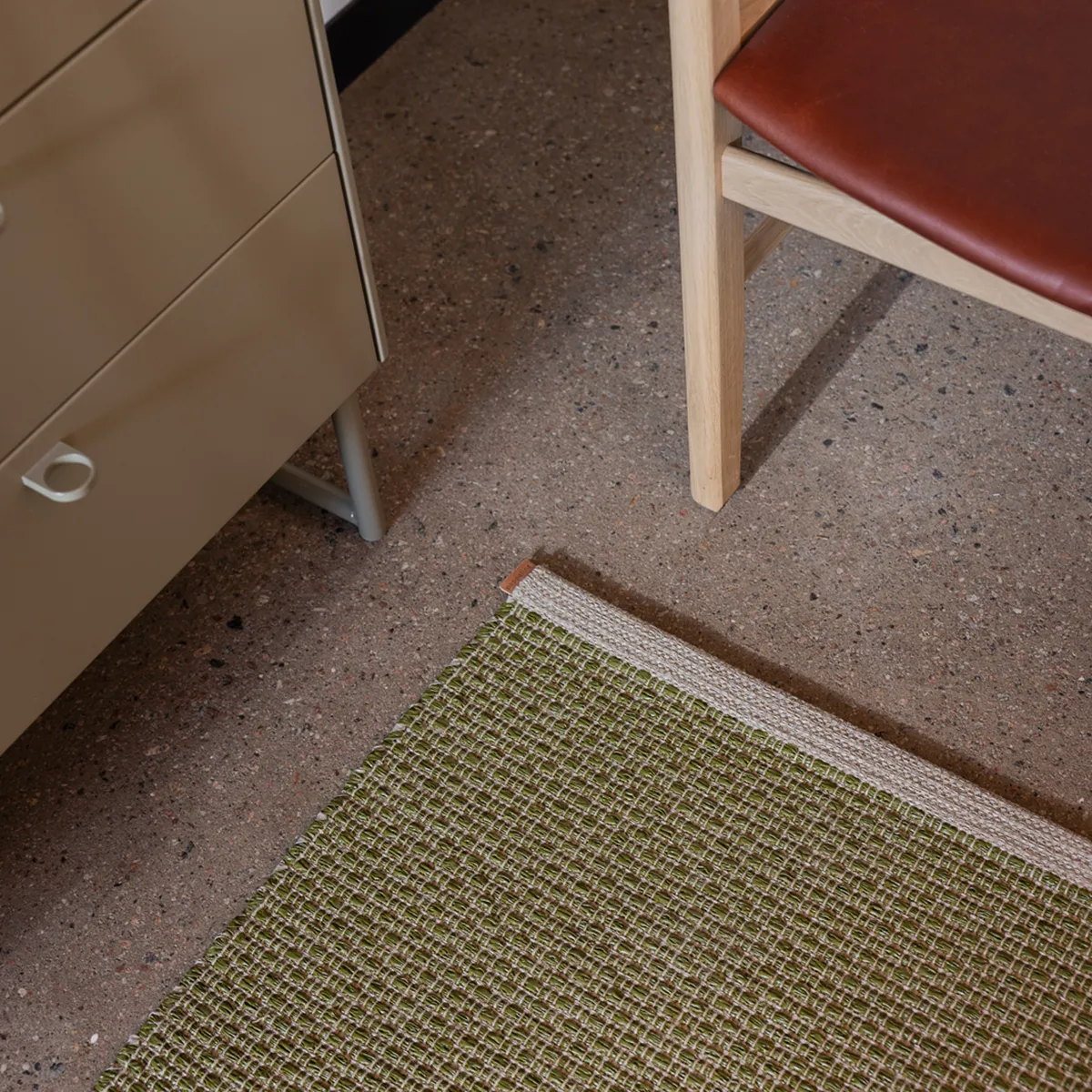 Washable Plastic Rug NILS Dark Olive 70x120 cm
