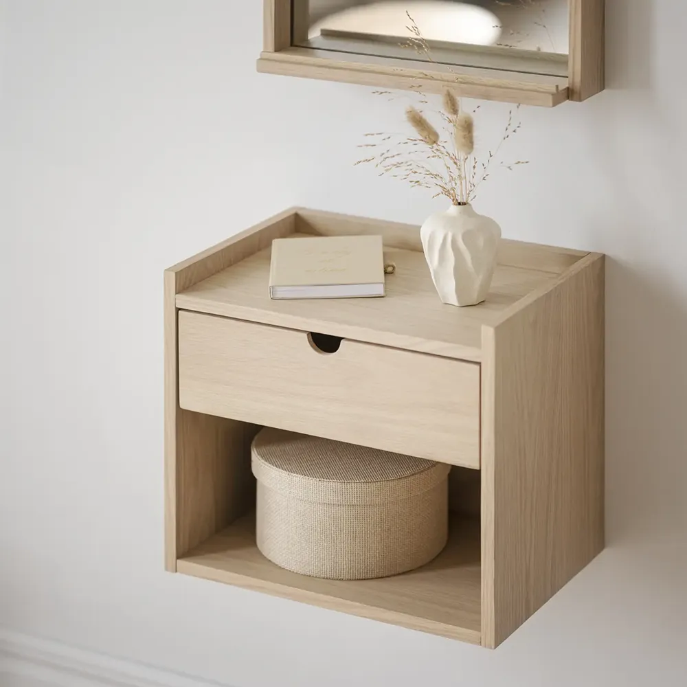 Hillmond bedside table white pigmented oak
