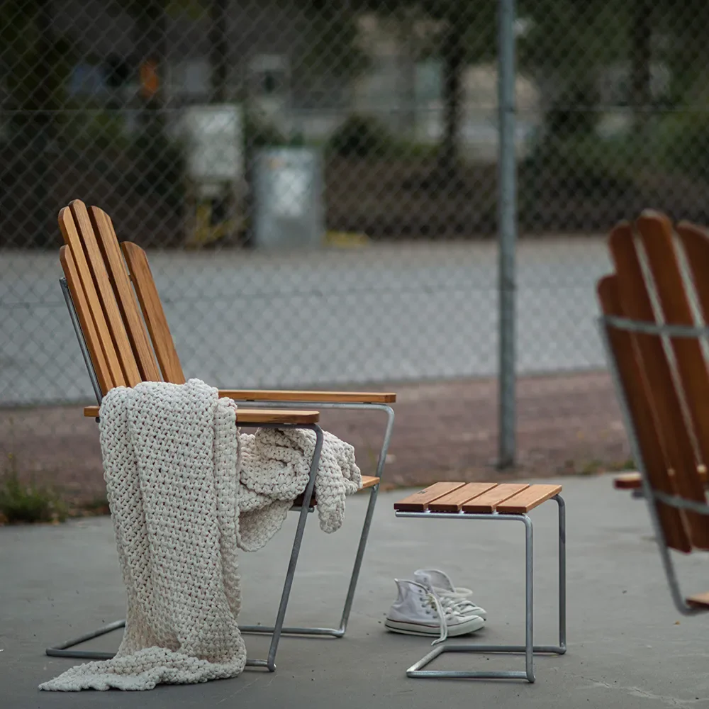 A3 Sun lounger Untreated Teak / Hot-dip galvanised Frame
