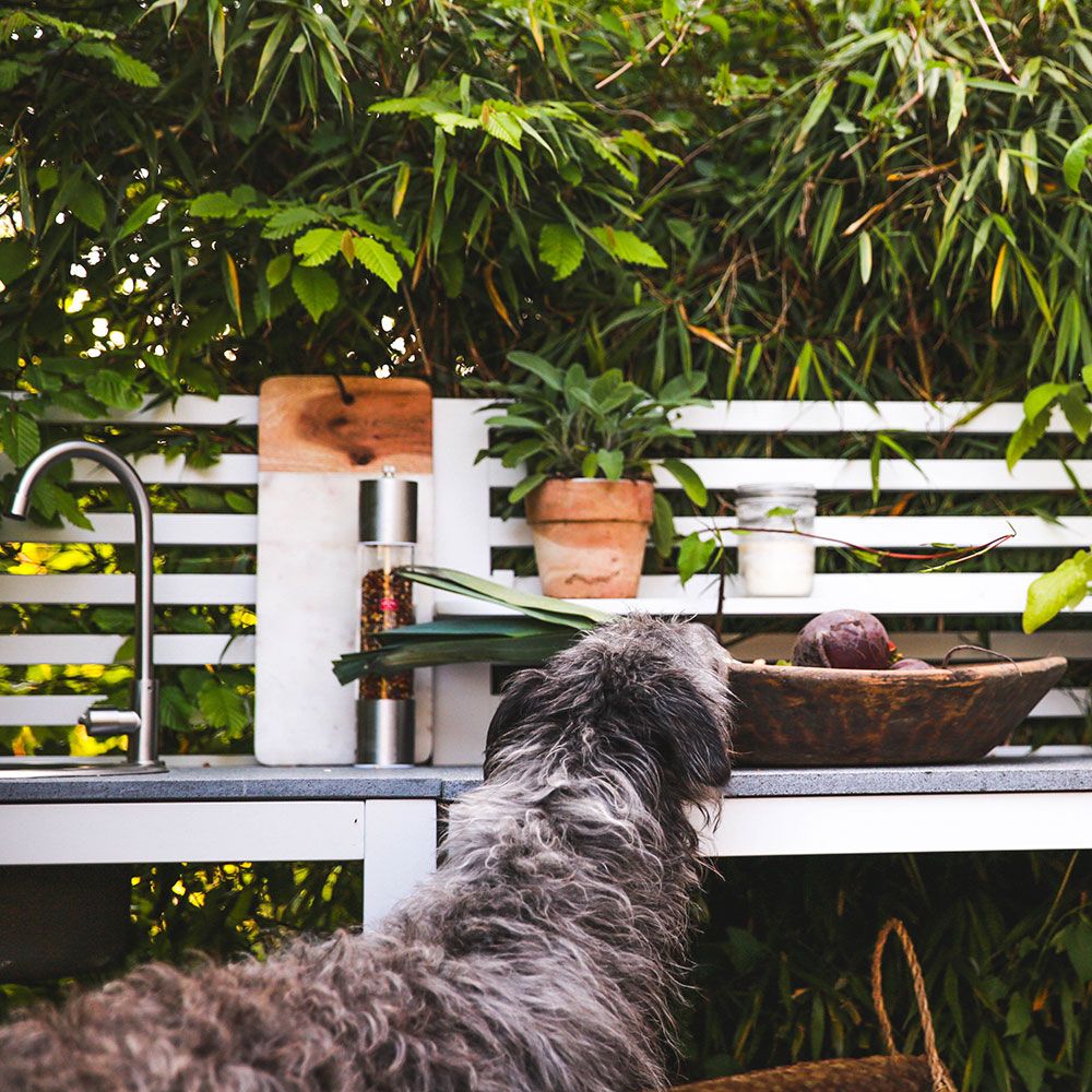 Bellac outdoor kitchen corner piece white