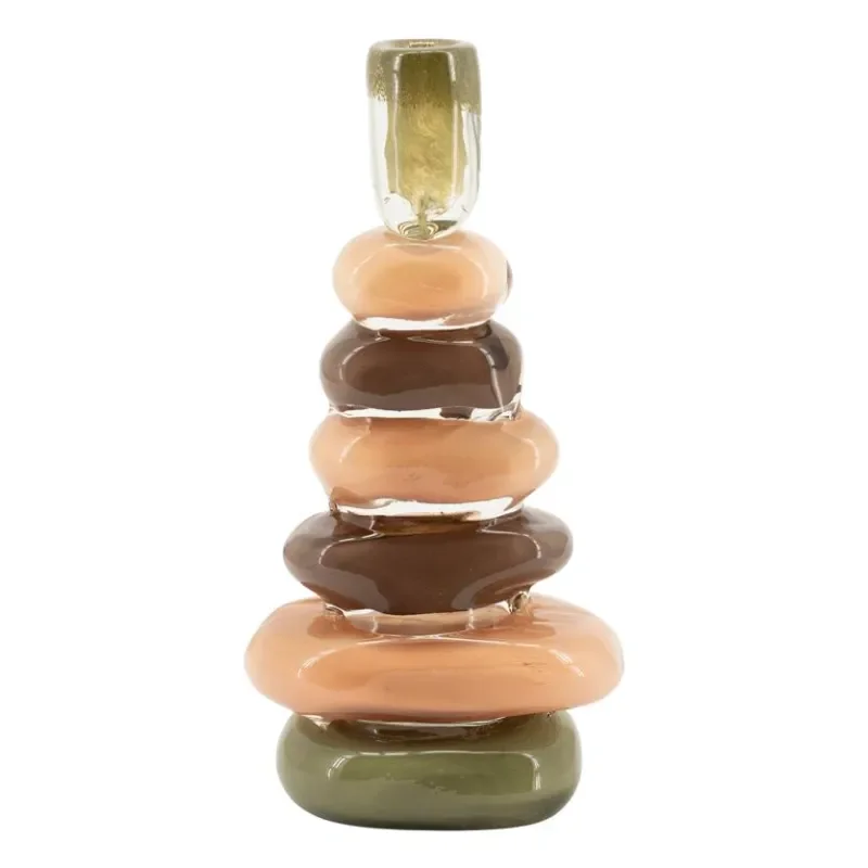 Toras 1 candle holder 13,5x10,5x32 cm glass multicolour
