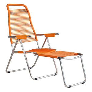 Spaghetti sun lounger orange aluminium