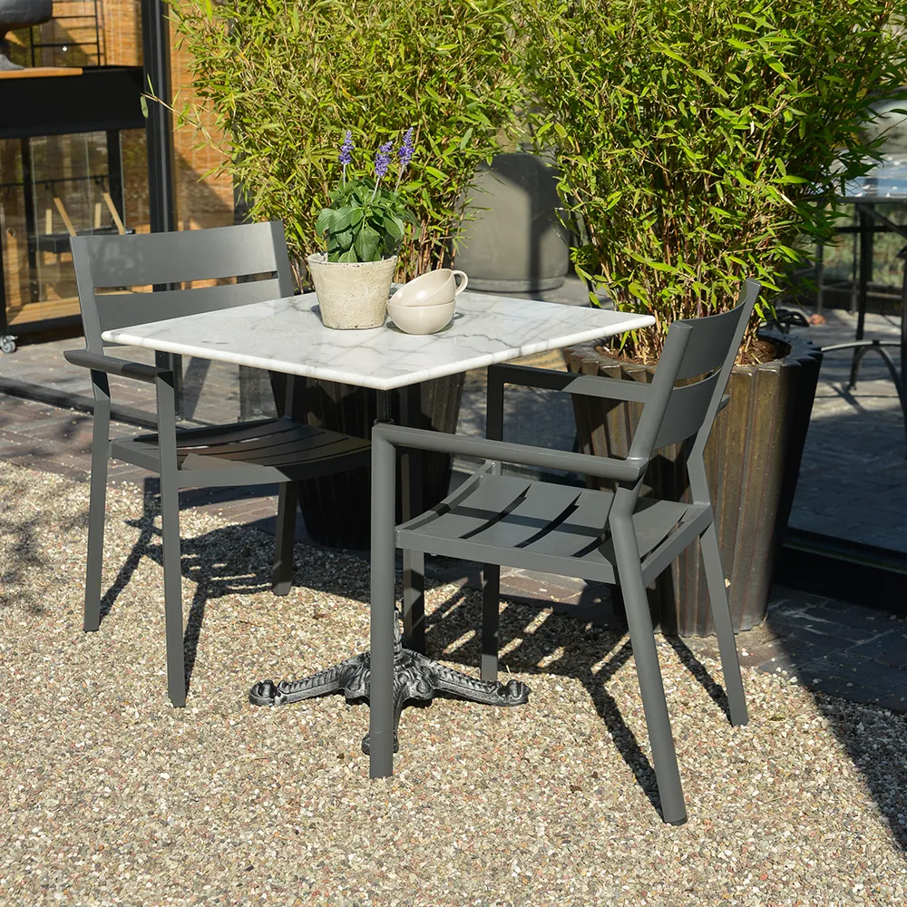 Loire marble table 70x70 cm white