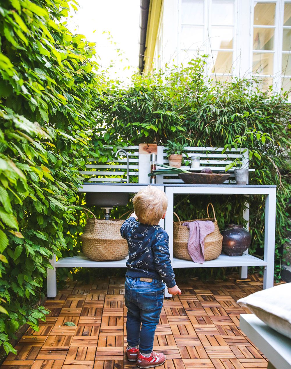 Bellac outdoor kitchen corner piece white