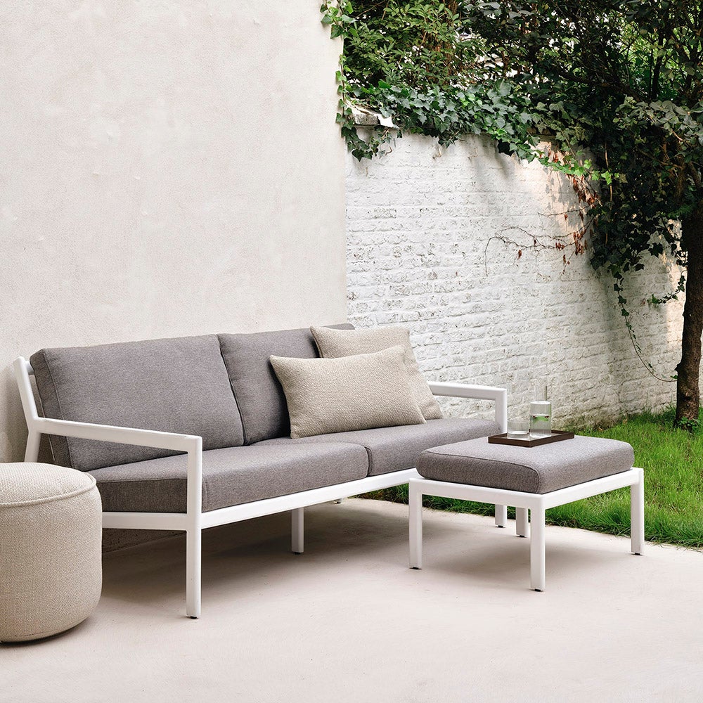 Jack Footstool White/Mocha 