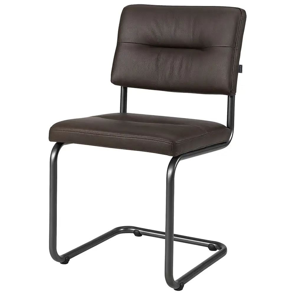 CASPIAN D/C leather Anthracite round tube base product